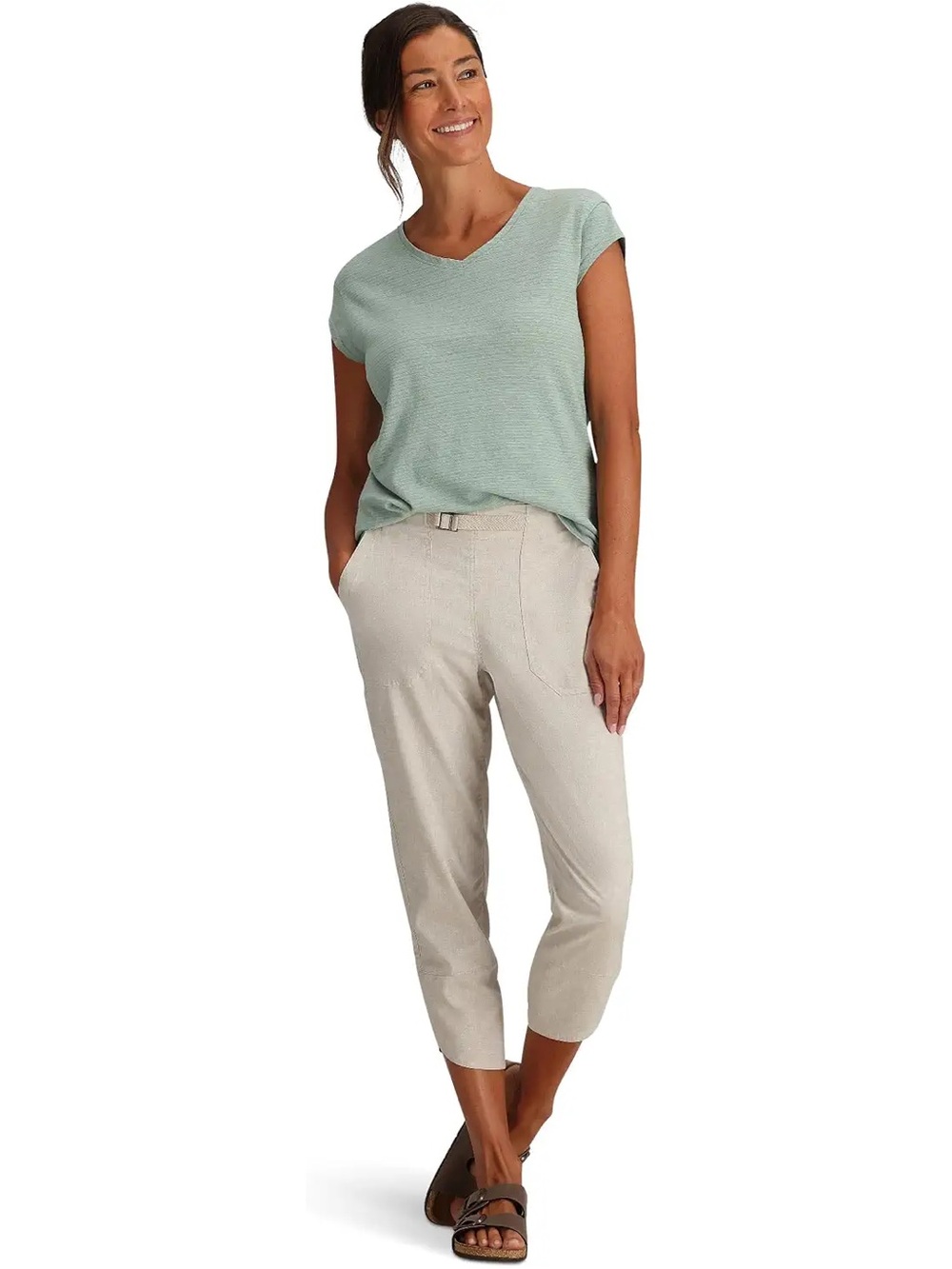 Royal Robbins Cream Tan Hempline Capri Hemp Blend Pants Size 10 New with Tags